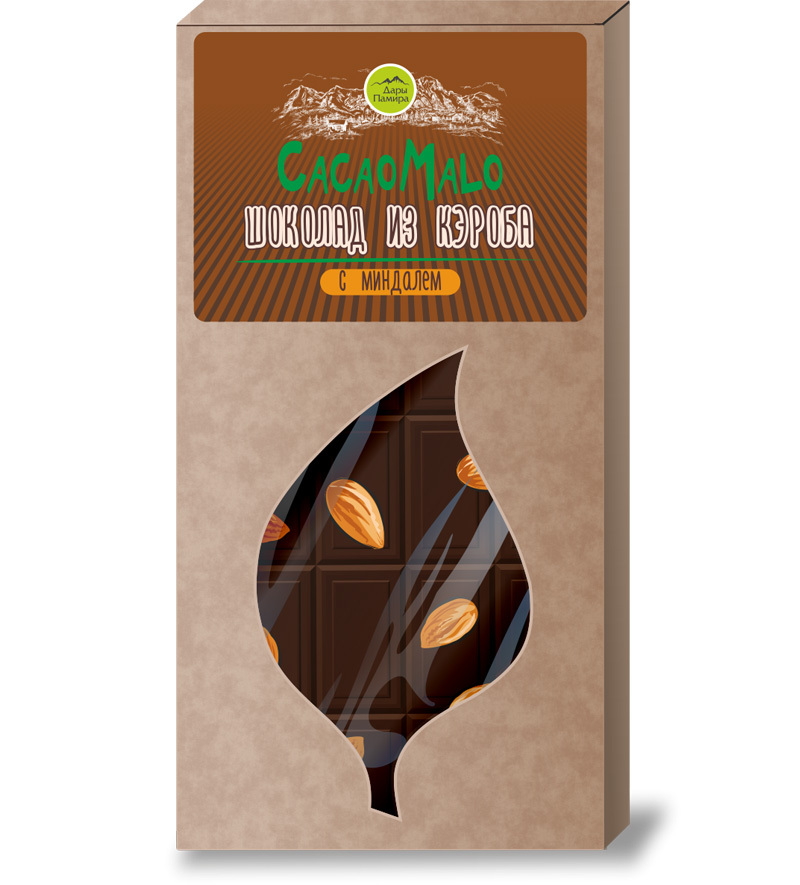 Шоколад из кэроба необжаренного с миндалем, 85 гр (Дары Памира) Дары Памира