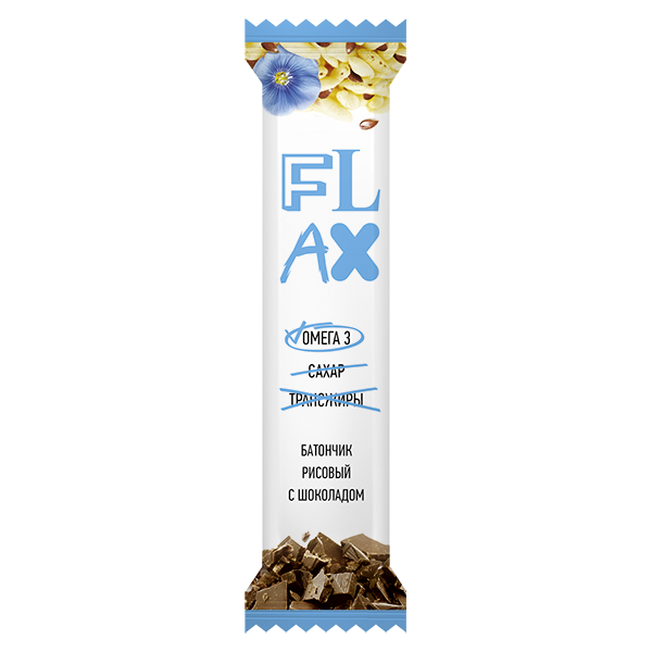 Конфета «FLAX» рисовая с шоколадом Компас Здоровья