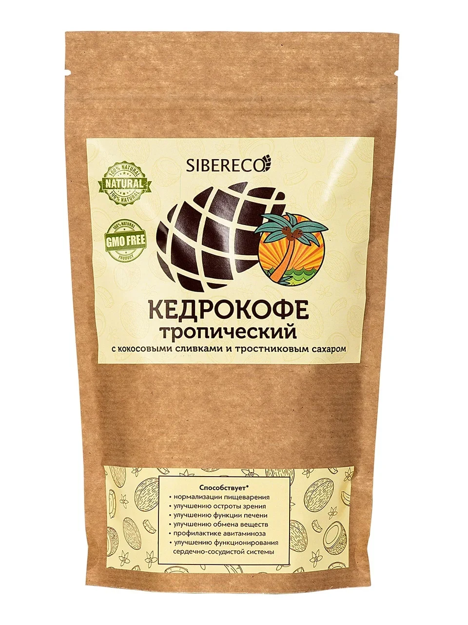 Напиток "Кедрокофе тропический"  250 гр дой-пак Sibereco