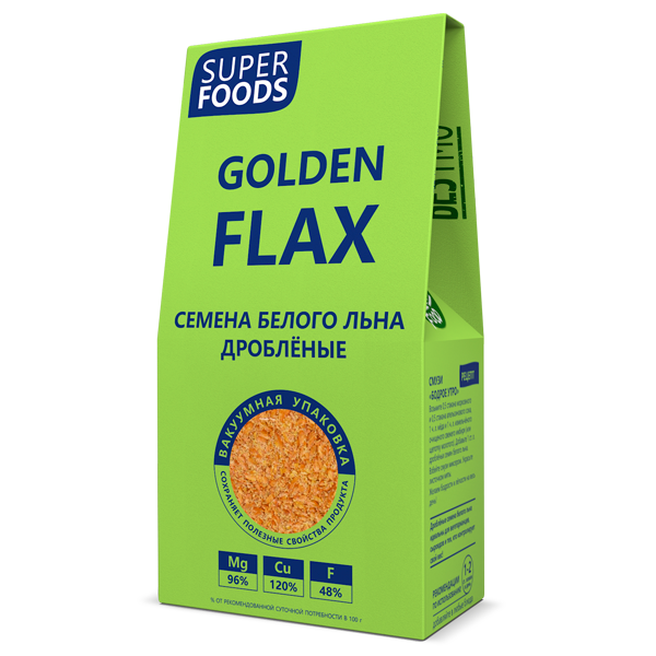 Семена льна белого дробленые 100 г (Golden Flax) Компас Здоровья
