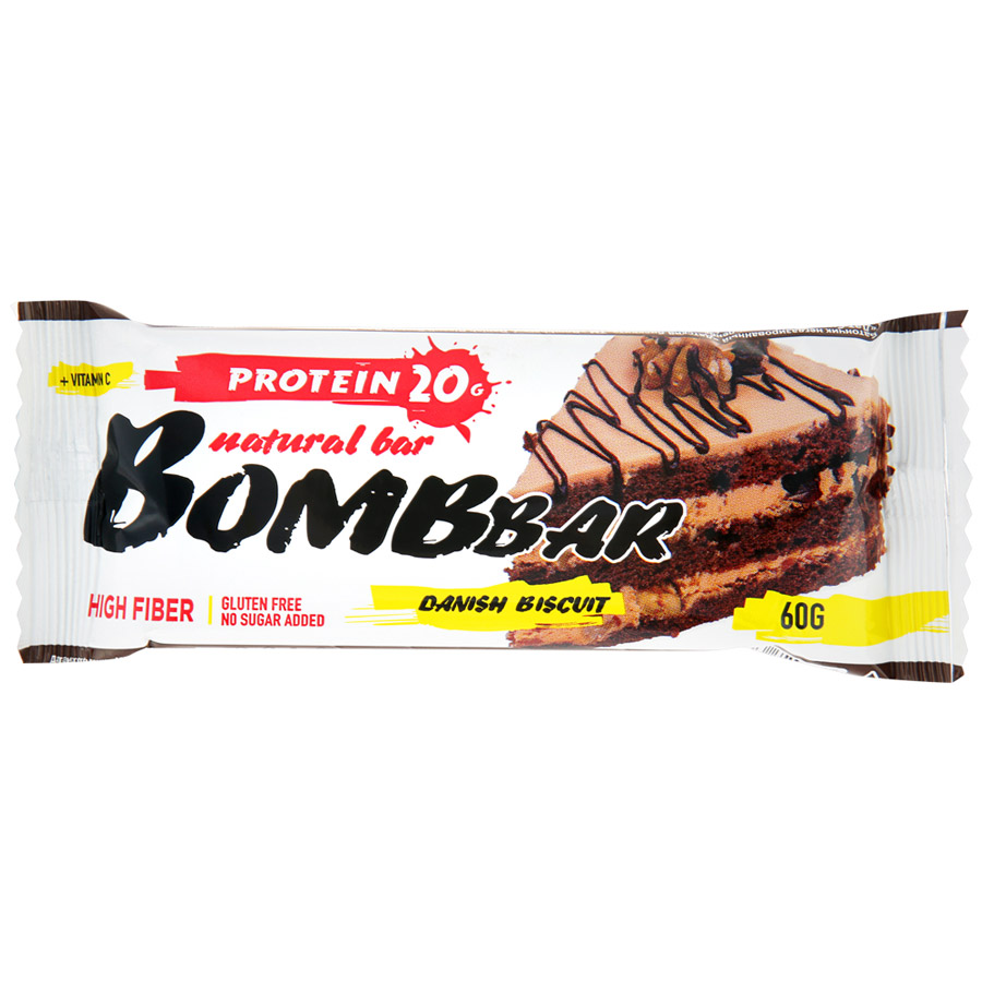 BOMBBAR протеиновый батончик 60 гр датский бисквит BOMBBAR