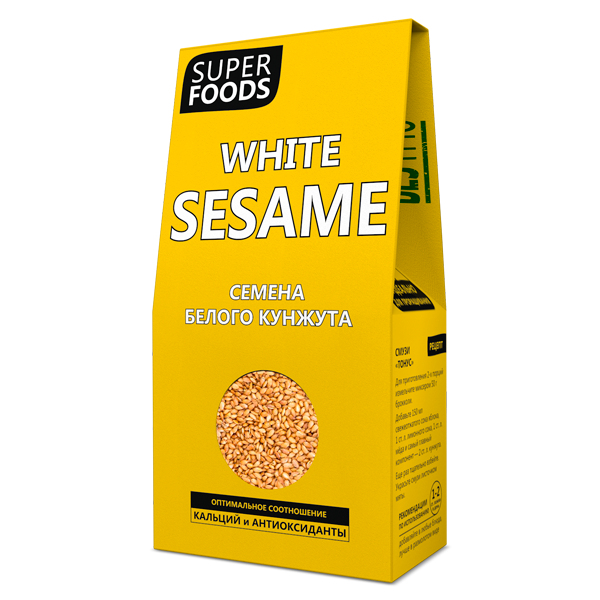 Семена кунжута белого 150 г (White Sesame Seeds) Компас Здоровья