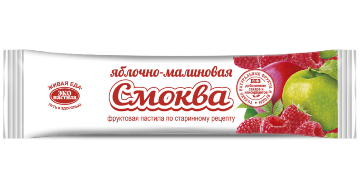 Смоква фруктовая пастила Яблочно-малиновая 30 г ЭКО ПАСТИЛА