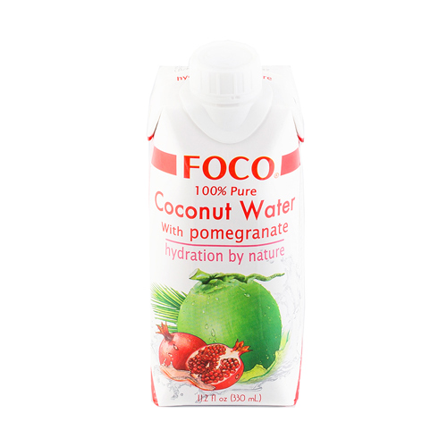 Кокосовая вода с соком граната "FOCO" 330 мл Tetra Pak 100% натуральный напиток, БЕЗ САХАРА FOCO
