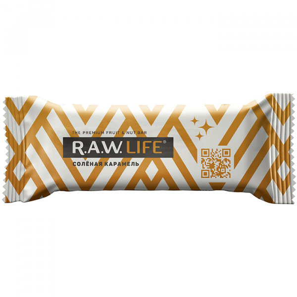 Батончик RAWLife орехово-фруктовый "Соленая карамель", 47 гр R.A.W. LIFE