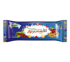 Батончик-мюсли с натуральными ягодами на фруктозе БРУСНИКА 30 г Любэль-эко