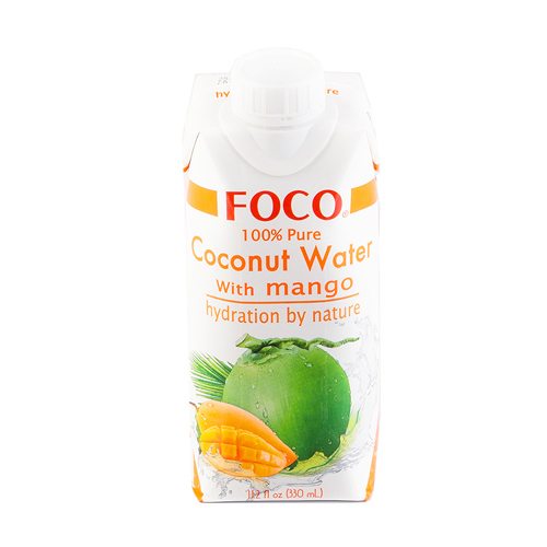 Кокосовая вода с манго "FOCO"  330 мл Tetra Pak 100% натуральный напиток, БЕЗ САХАРА FOCO