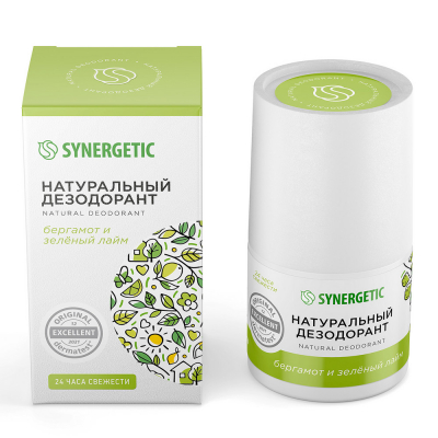 Synergetic Дезодорант "Бергамот-зеленый лайм", 50 мл SYNERGETIC
