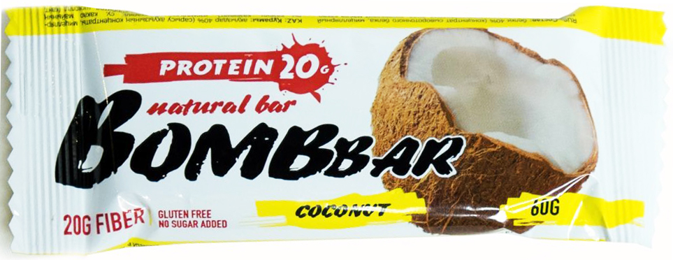 BOMBBAR протеиновый батончик 60 гр кокос BOMBBAR