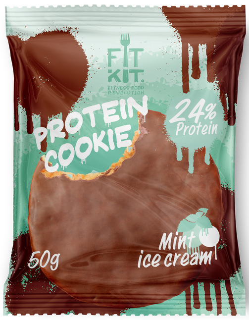 Печенье протеиновое "FitKit" Мятное мороженое, 50 гр FitKit