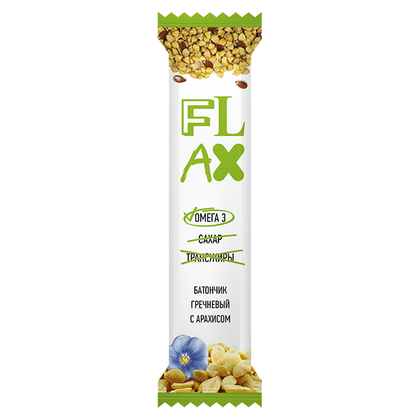Конфета «FLAX» гречневая с арахисом Компас Здоровья