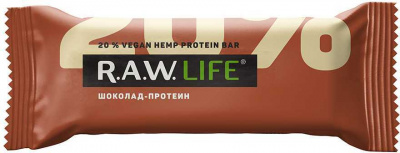 Орехово-Фруктовый батончик "Шоколад-протеин", 50г R.A.W. LIFE