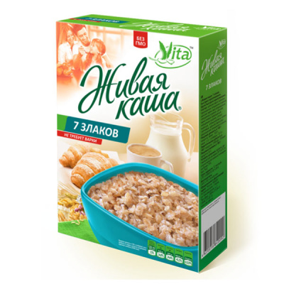Живая каша, микс из пророщенного зерна и хлопьев пшеницы, Vita. 300 г