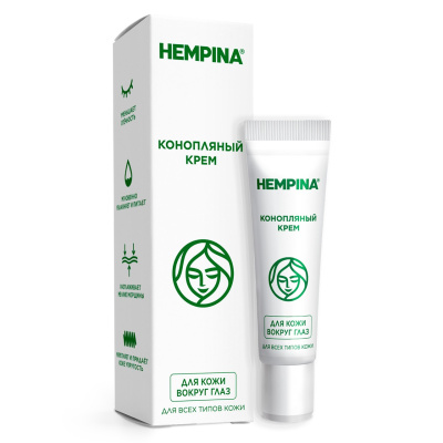 Крем для кожи вокруг глаз "Защита, питание и увлажнение", Hempina, 15 мг Hempina