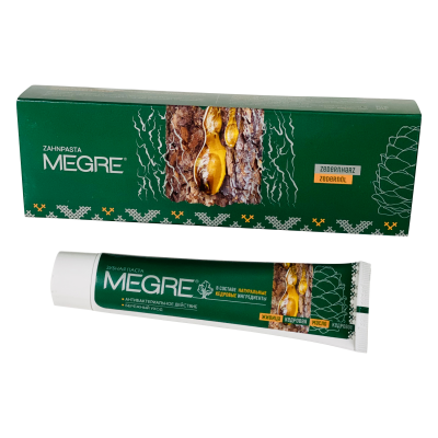 Паста зубная "MEGRE" с маслом кедрового ореха и кедровой живицей, туба 60 мл. MEGRE