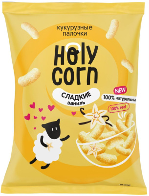 Holy Corn Палочки кукурузные &amp;quot;Сладкие&amp;quot; с ванилью, 50 гр Holy Corn