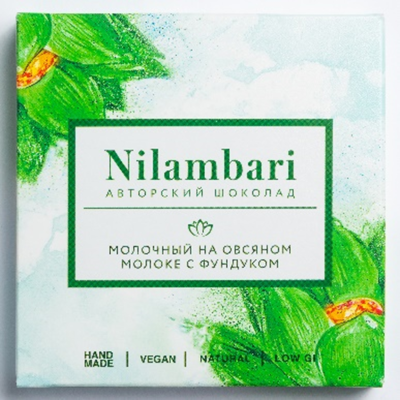 Шоколад &quot;Nilambari&quot; на овсяном молоке c фундуком, 65 гр Nilambari