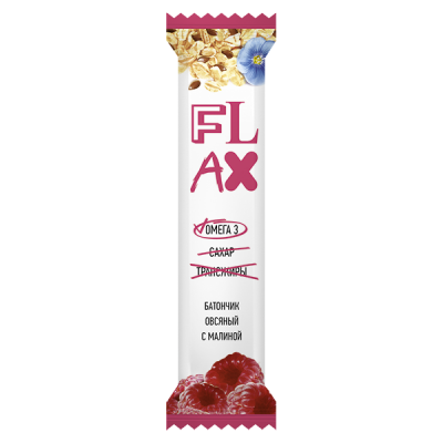 Конфета «FLAX» овсяная с малиной Компас Здоровья