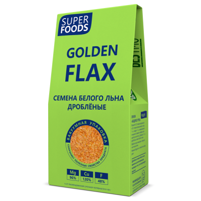 Семена льна белого дробленые 100 г (Golden Flax) Компас Здоровья