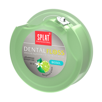 Зубная нить SPLAT серии Special  DentalFloss Бергамот/лайм, 30 м Splat